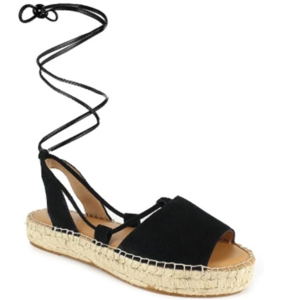 NWT $59 Splendid Suede Ankle Wrap Espadrille Sandals